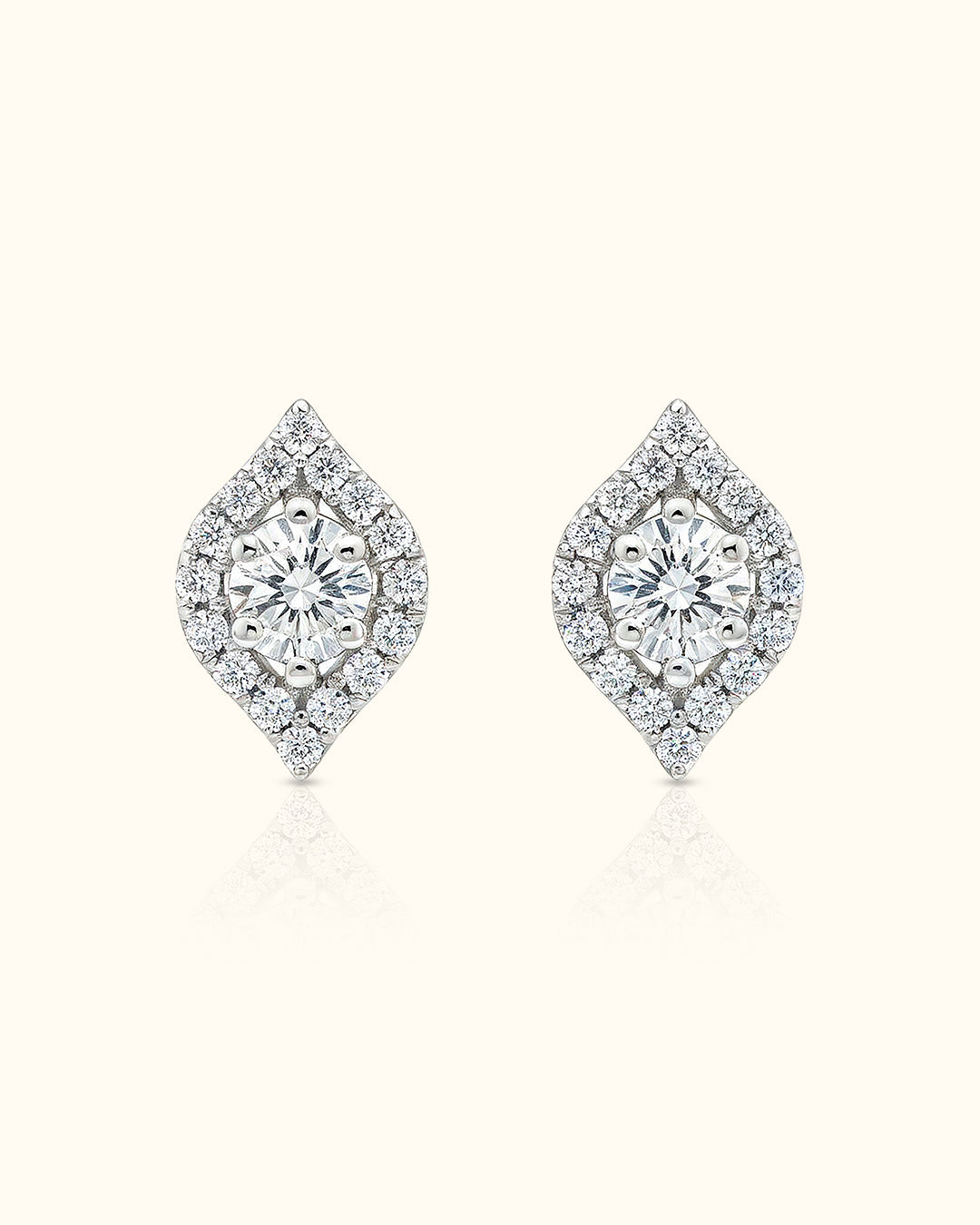 Diamond Leaf Studs