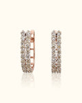 Double Row Diamond Huggie Earrings