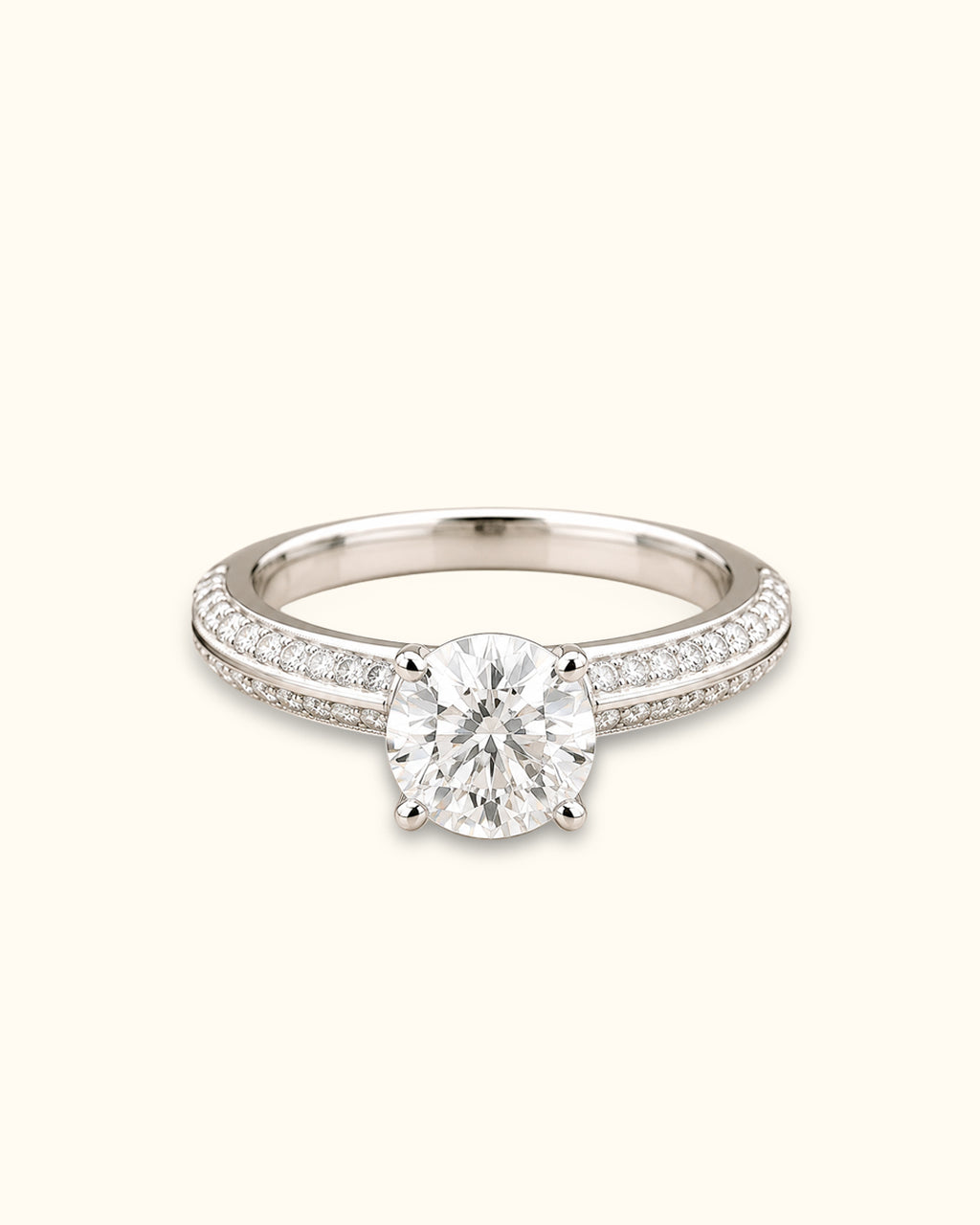 2 ct Split Accent Solitaire Diamond Ring
