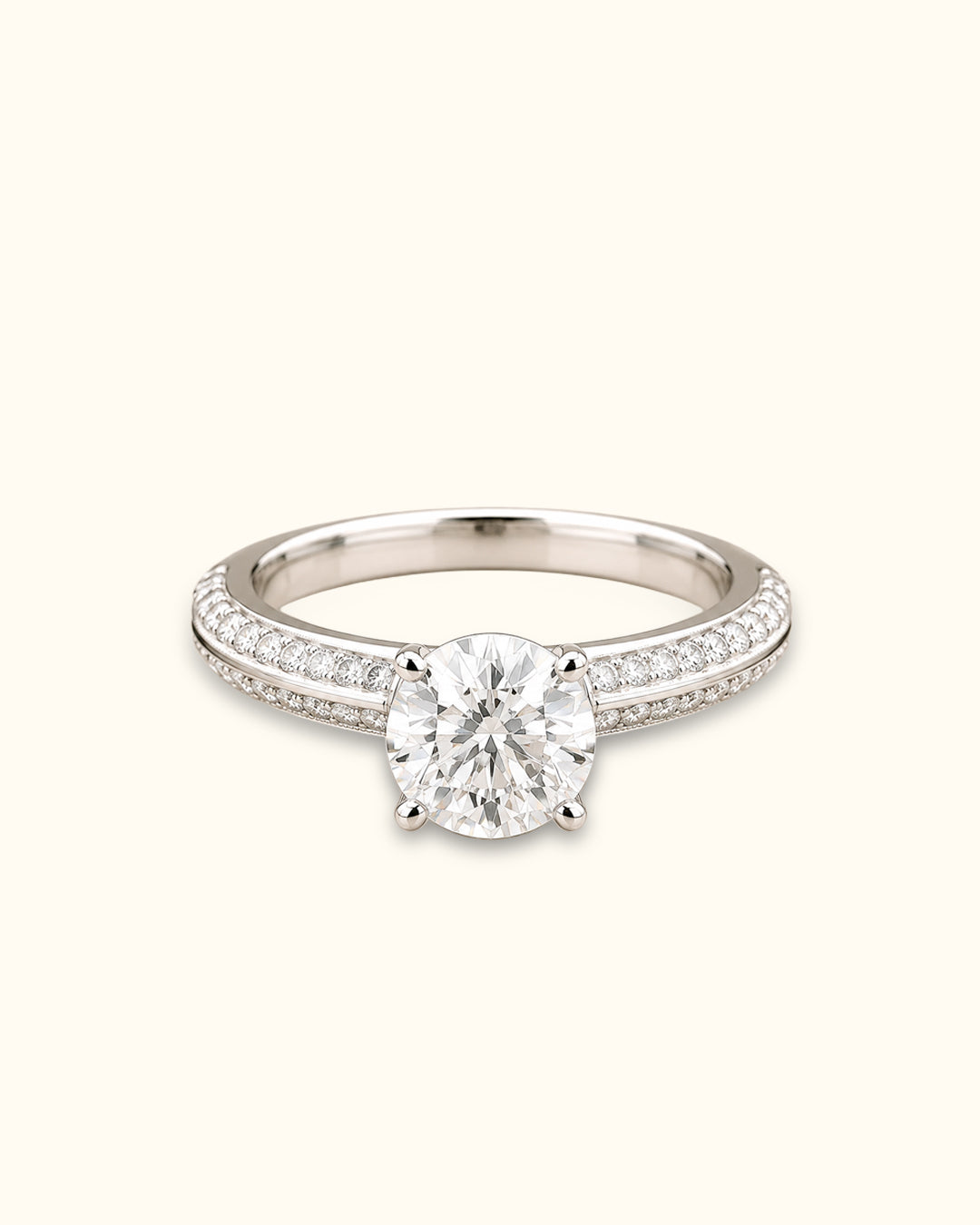 2 ct Split Accent Solitaire Diamond Ring