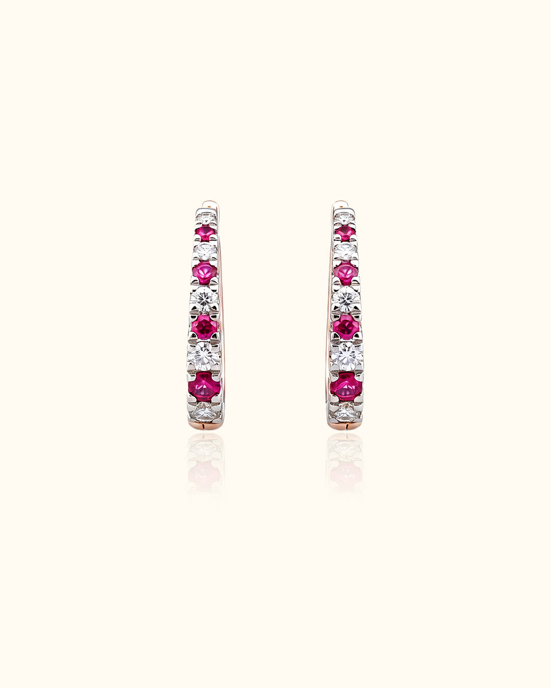 Ruby & Diamond Hoop Earrings