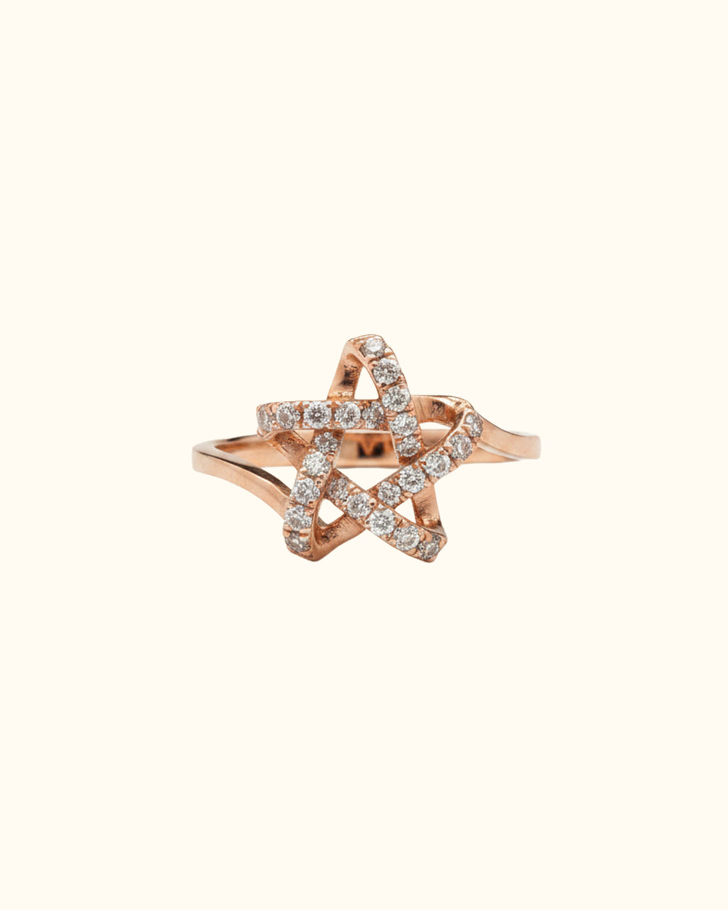 Diamond Starburst Openwork Ring in Rose Gold