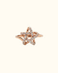 Diamond Starburst Openwork Ring in Rose Gold