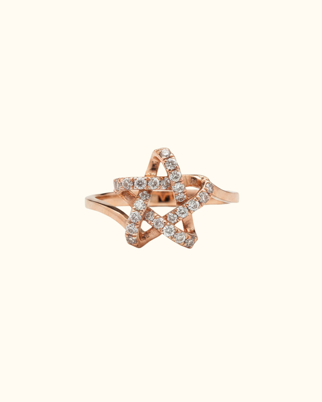 Diamond Starburst Openwork Ring in Rose Gold