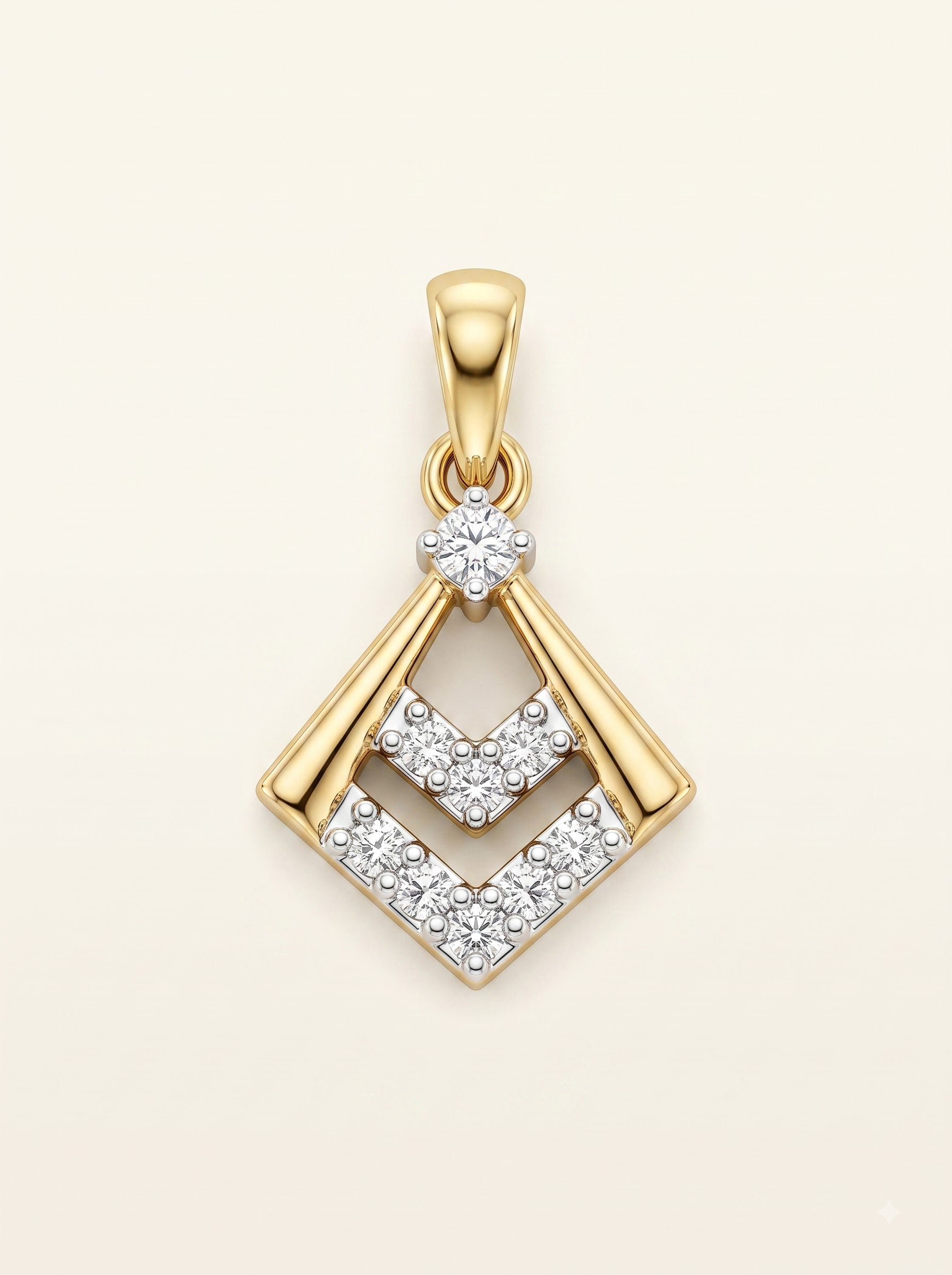 Diamond Infinity Square Pendant