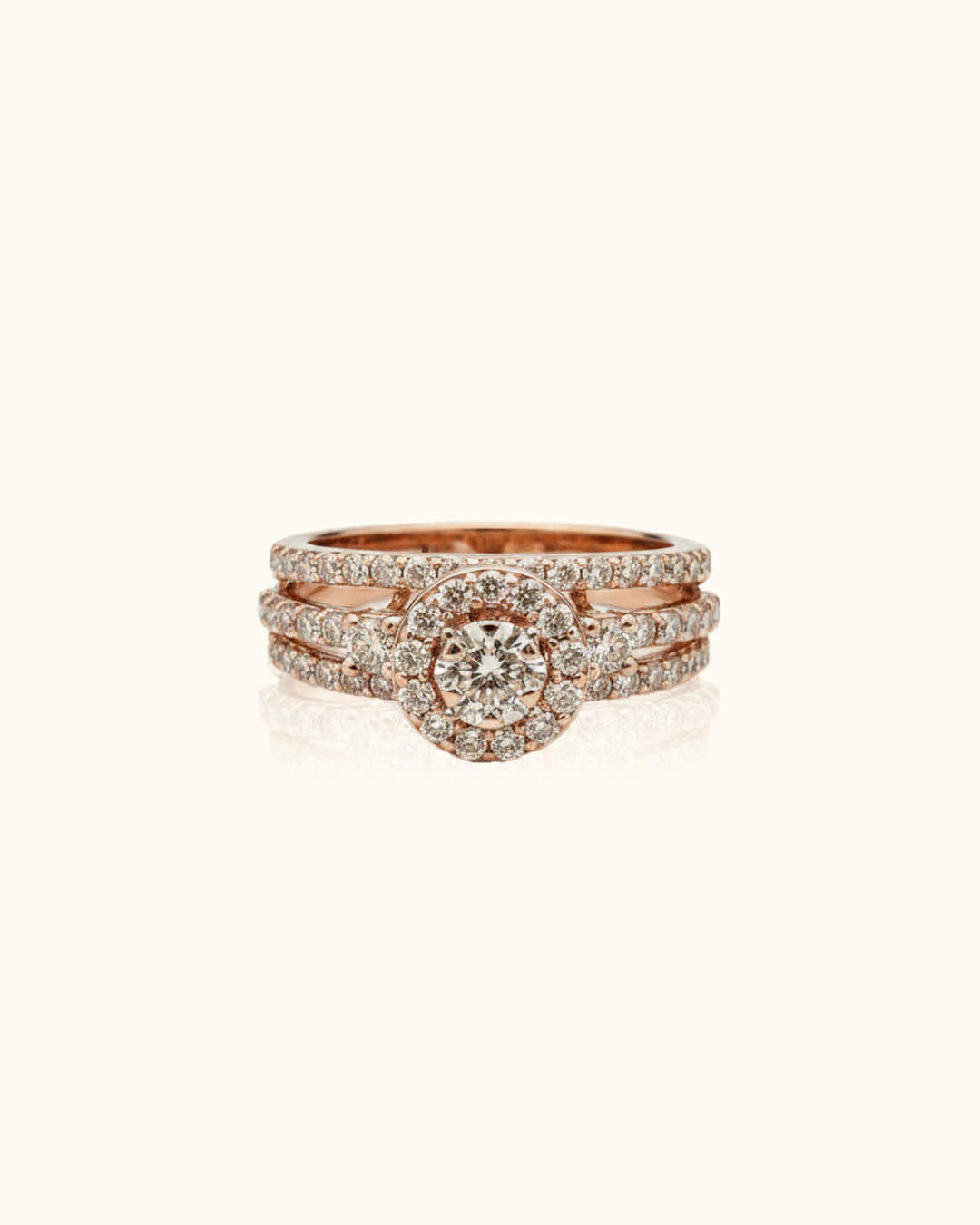 Rose Gold Halo Bloom Ring