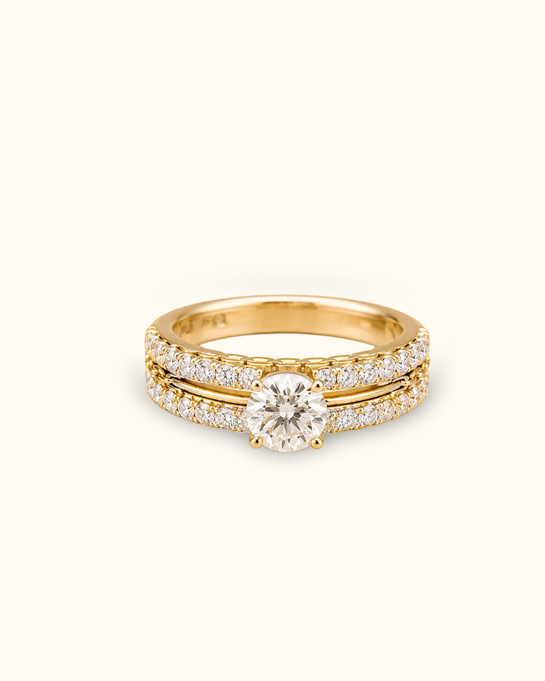 1 ct Celestial Double Band Solitaire Ring