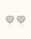 Sparkling Heart Diamond Stud Earrings