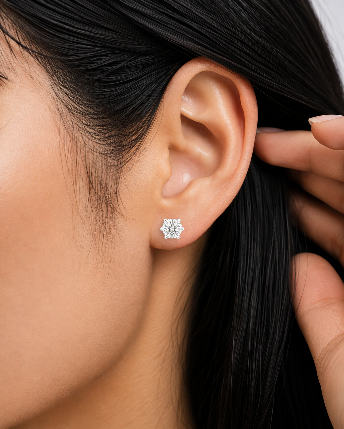 2.15 Carat each solitaire studs
