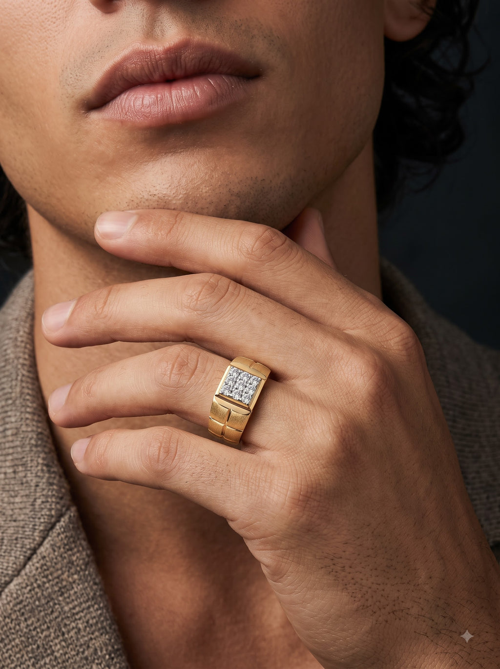 Heritage Diamond Square Men's Ring