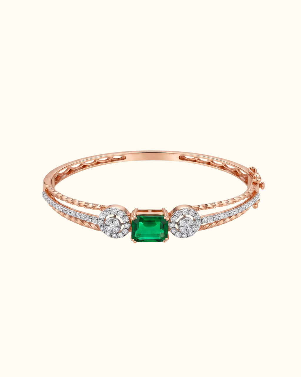 Emerald Elegance Diamond Bangle