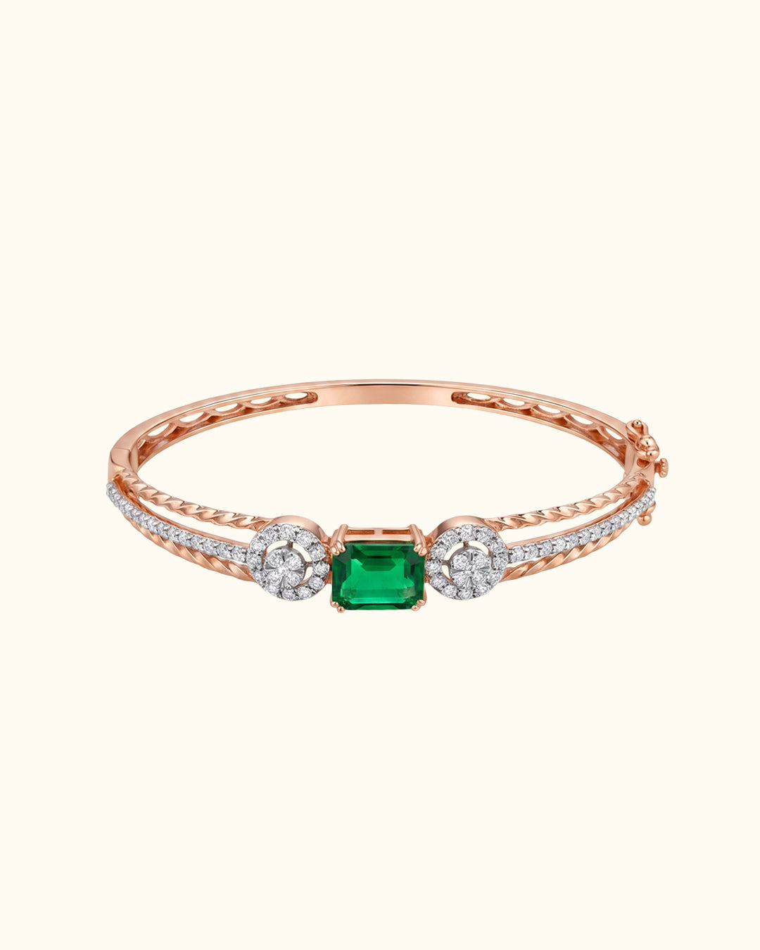 Emerald Elegance Diamond Bangle