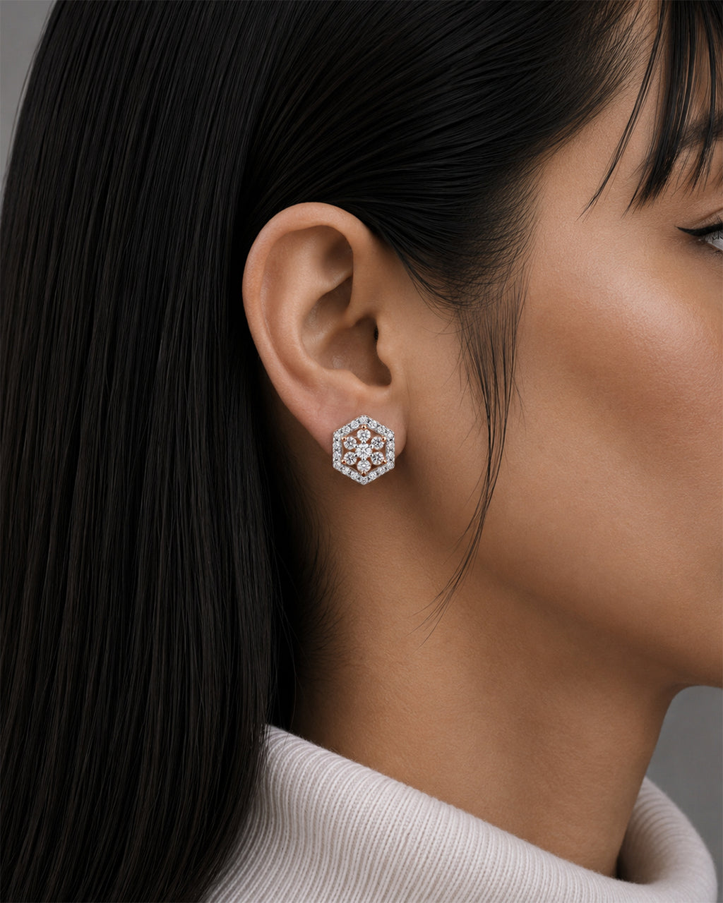 Diamond Cascade Hoop Earrings
