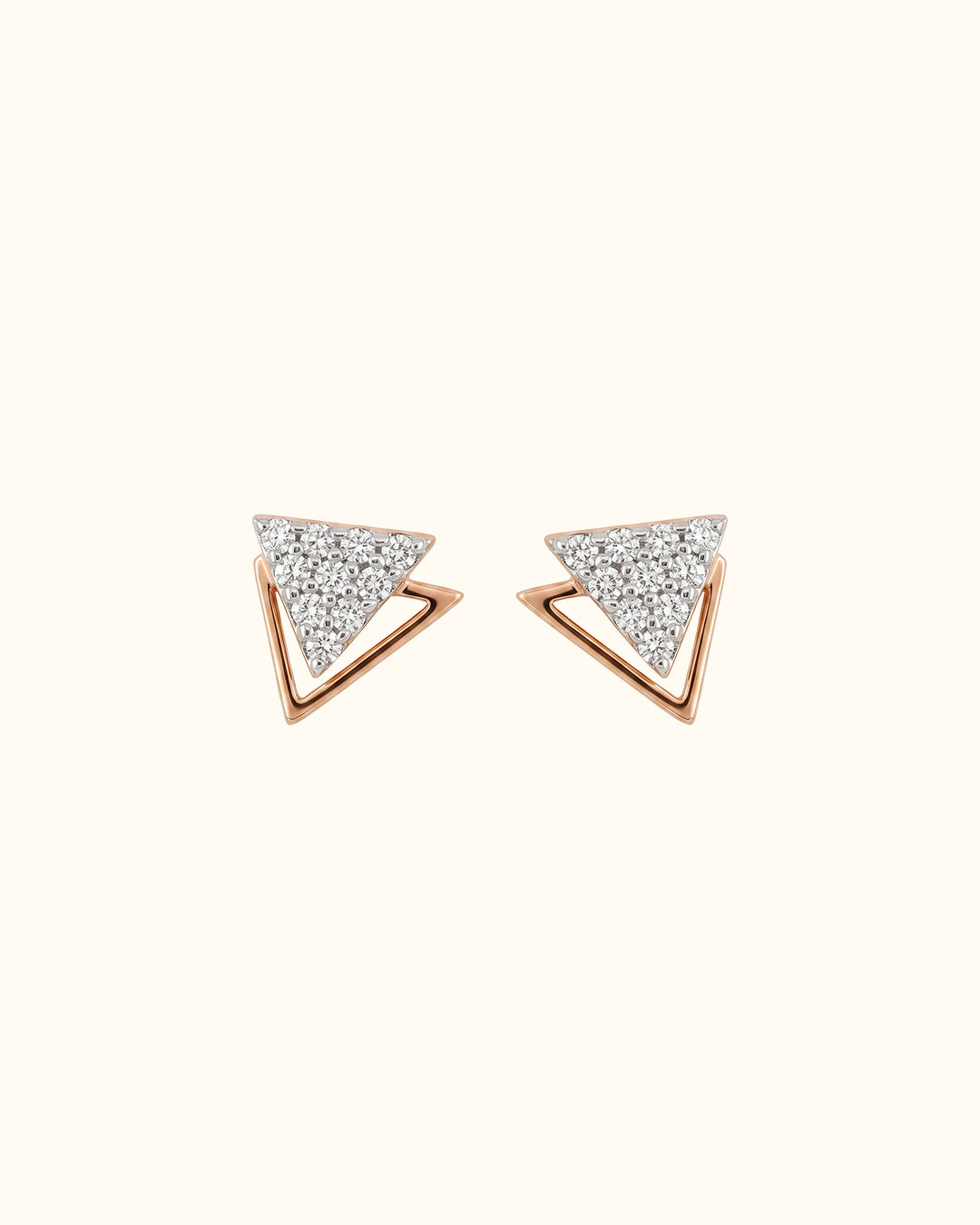 Diamond Triangle Stud Earrings
