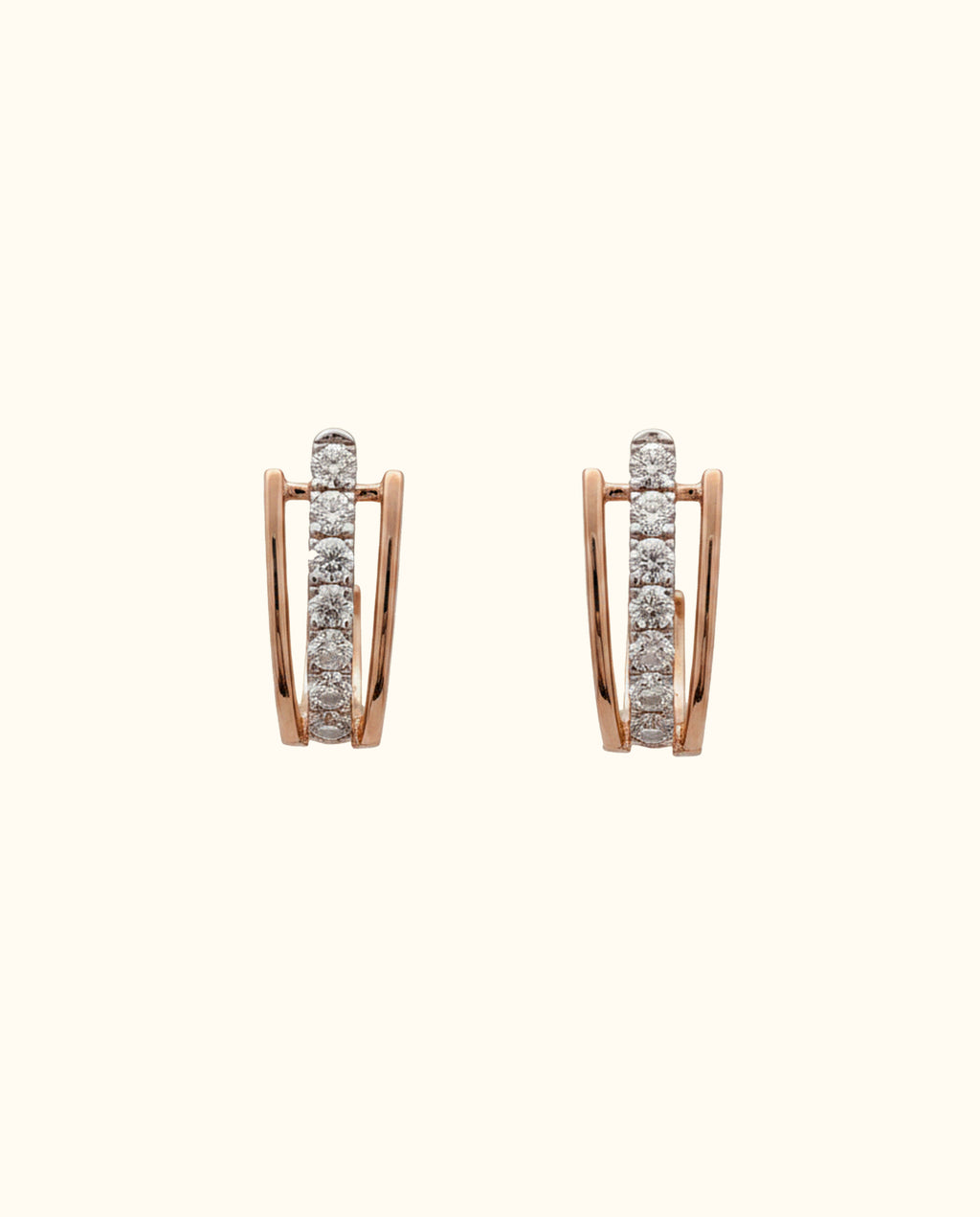 Diamond Channel Hoop Earrings