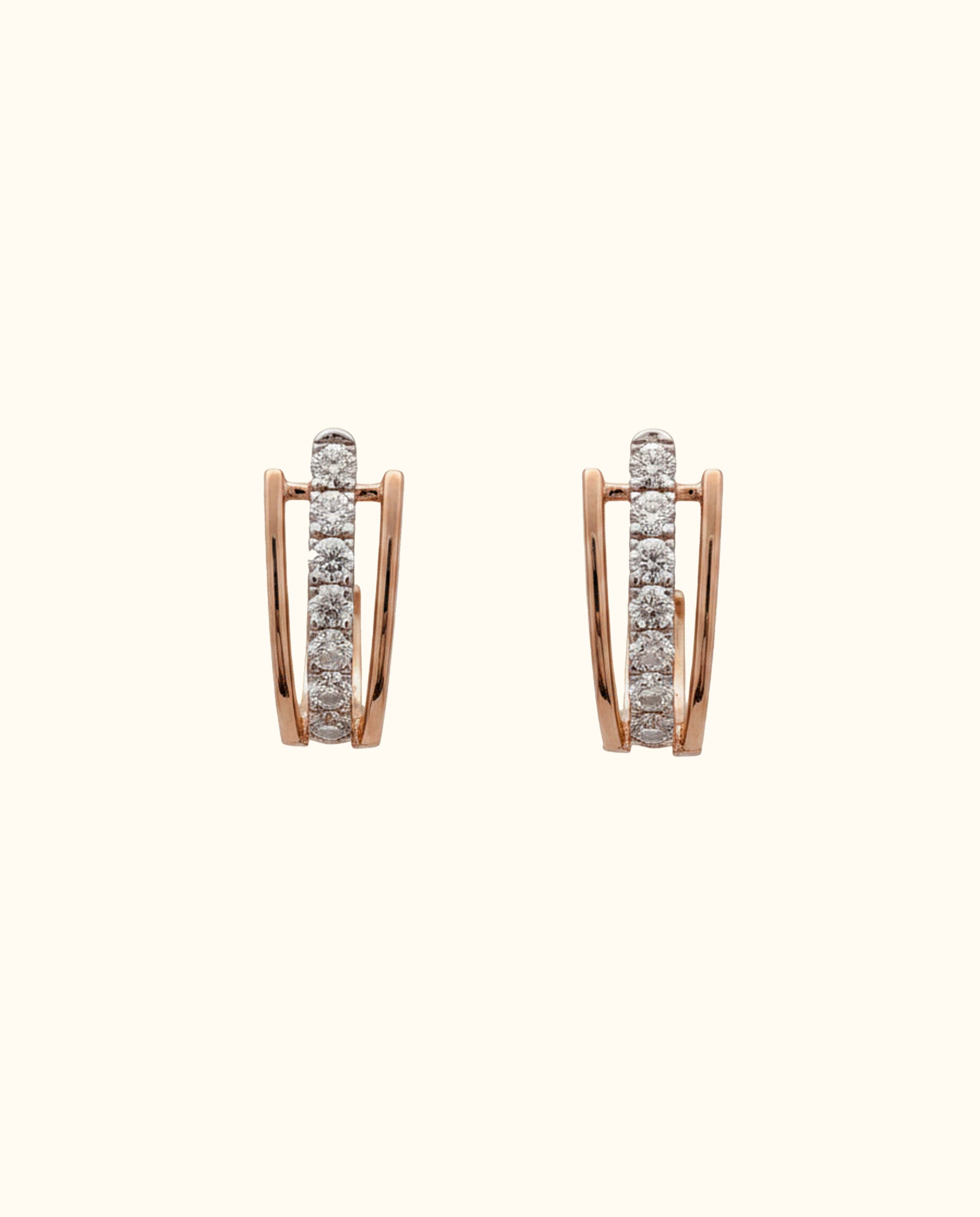 Diamond Channel Hoop Earrings