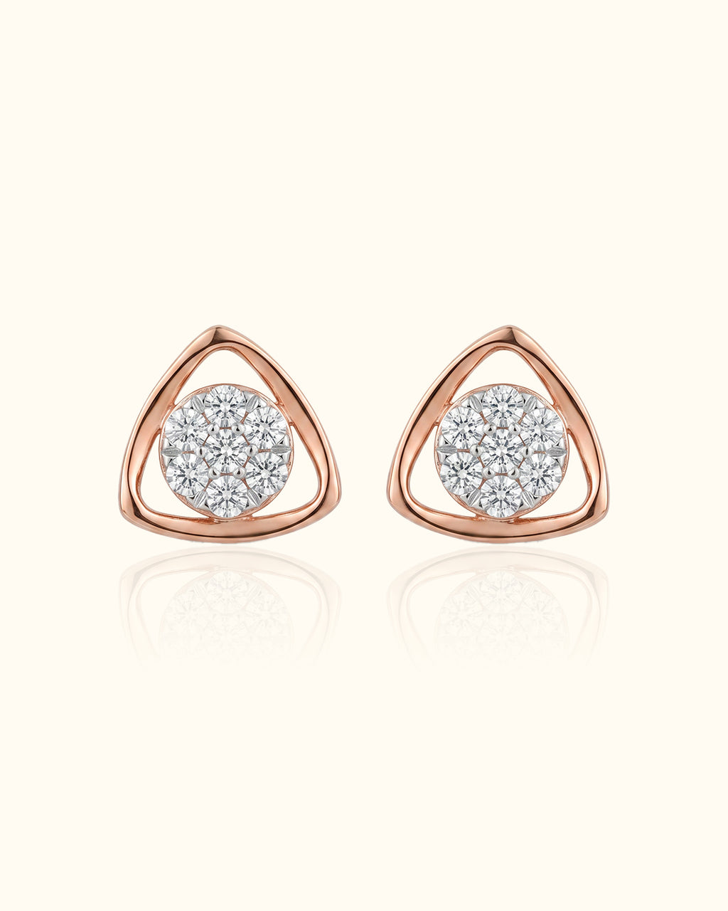 Trinity Diamond Cluster Stud Earrings