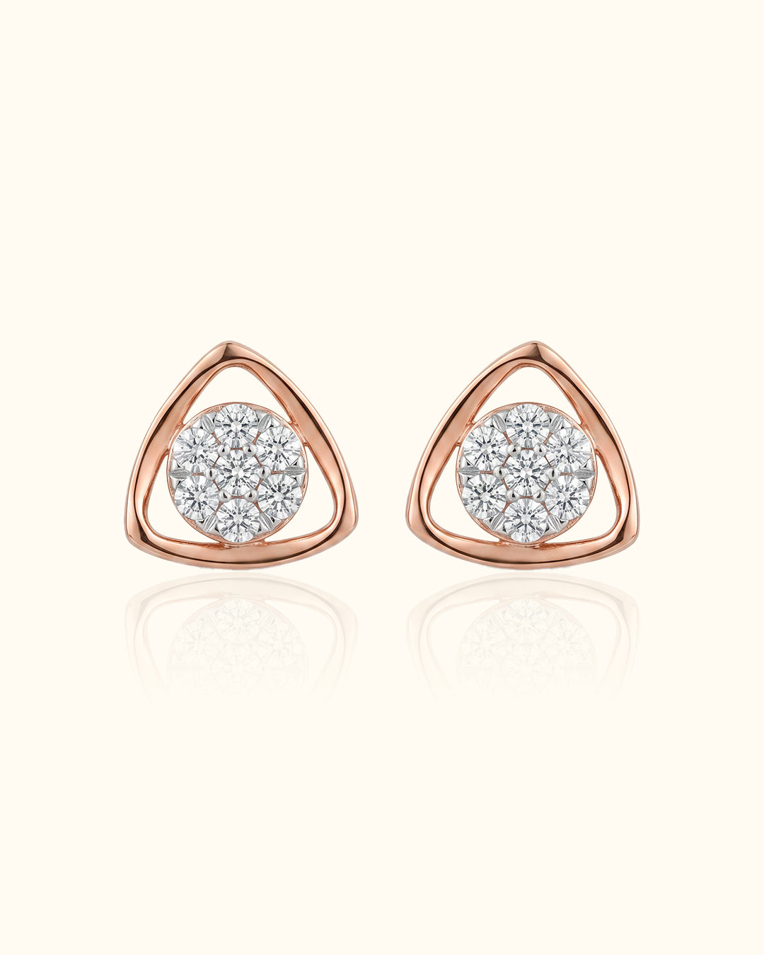 Trinity Diamond Cluster Stud Earrings