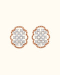 Floral Diamond Cluster Stud Earrings