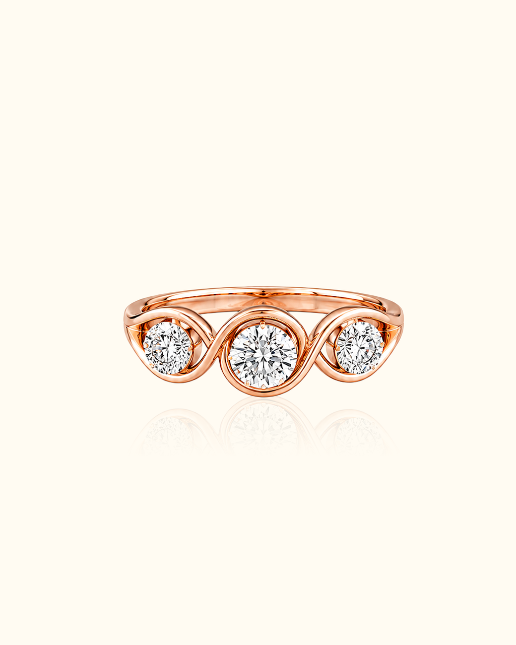 Trinity Wave Diamond Ring