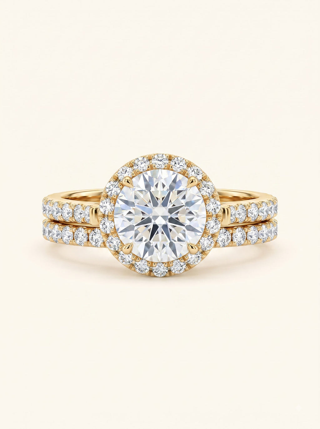 1.5ct Radiant Halo Split Shank Diamond Ring