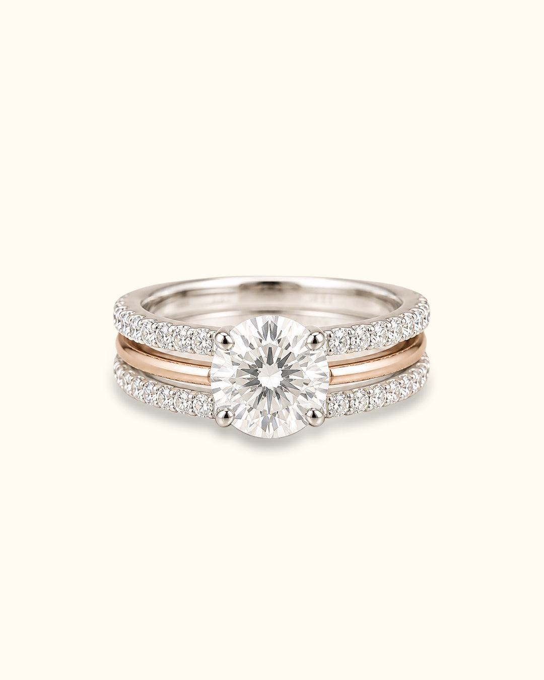 1.75 ct Round brilliant-cut center solitaire