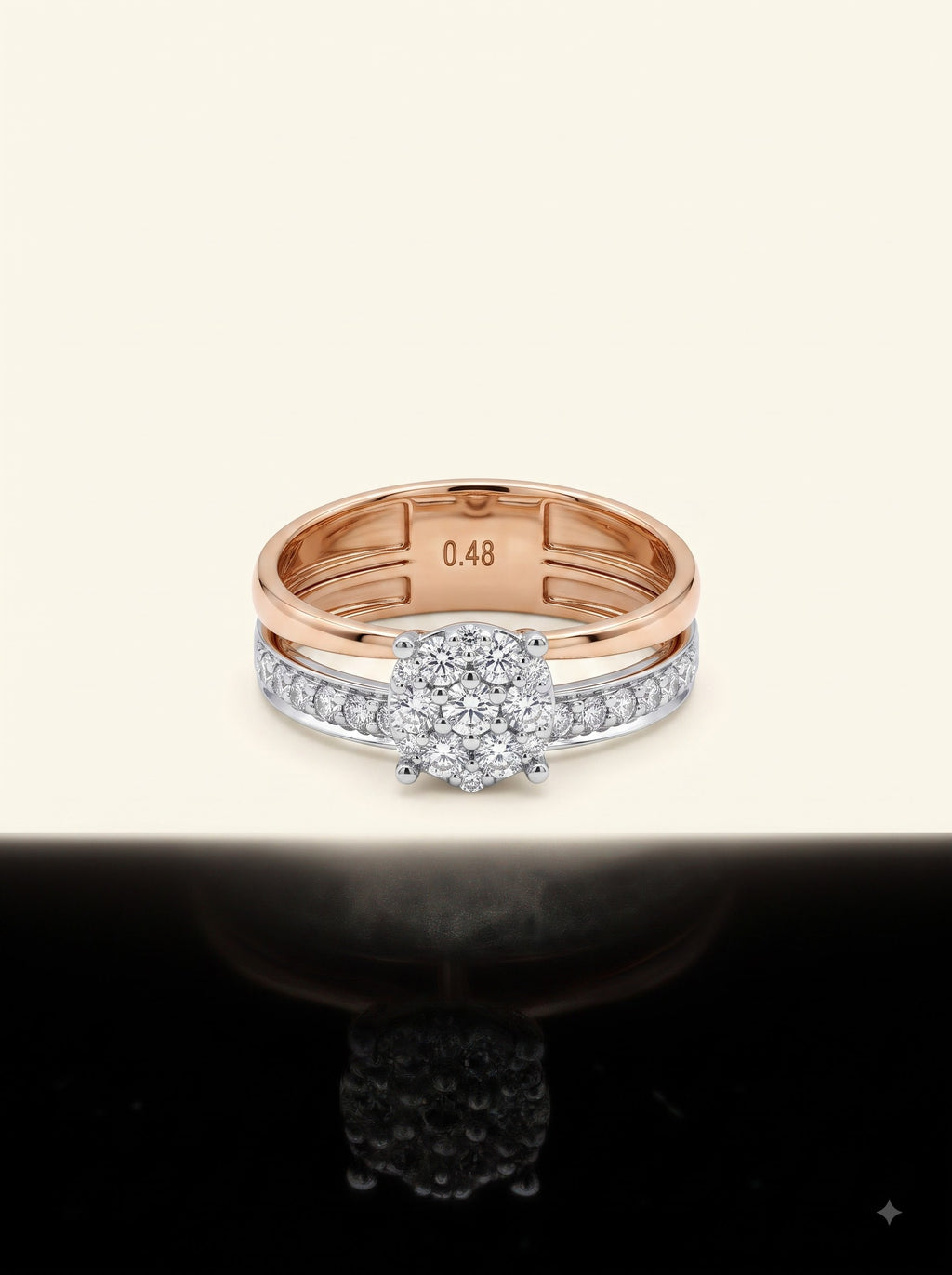 Floral Halo Diamond Ring