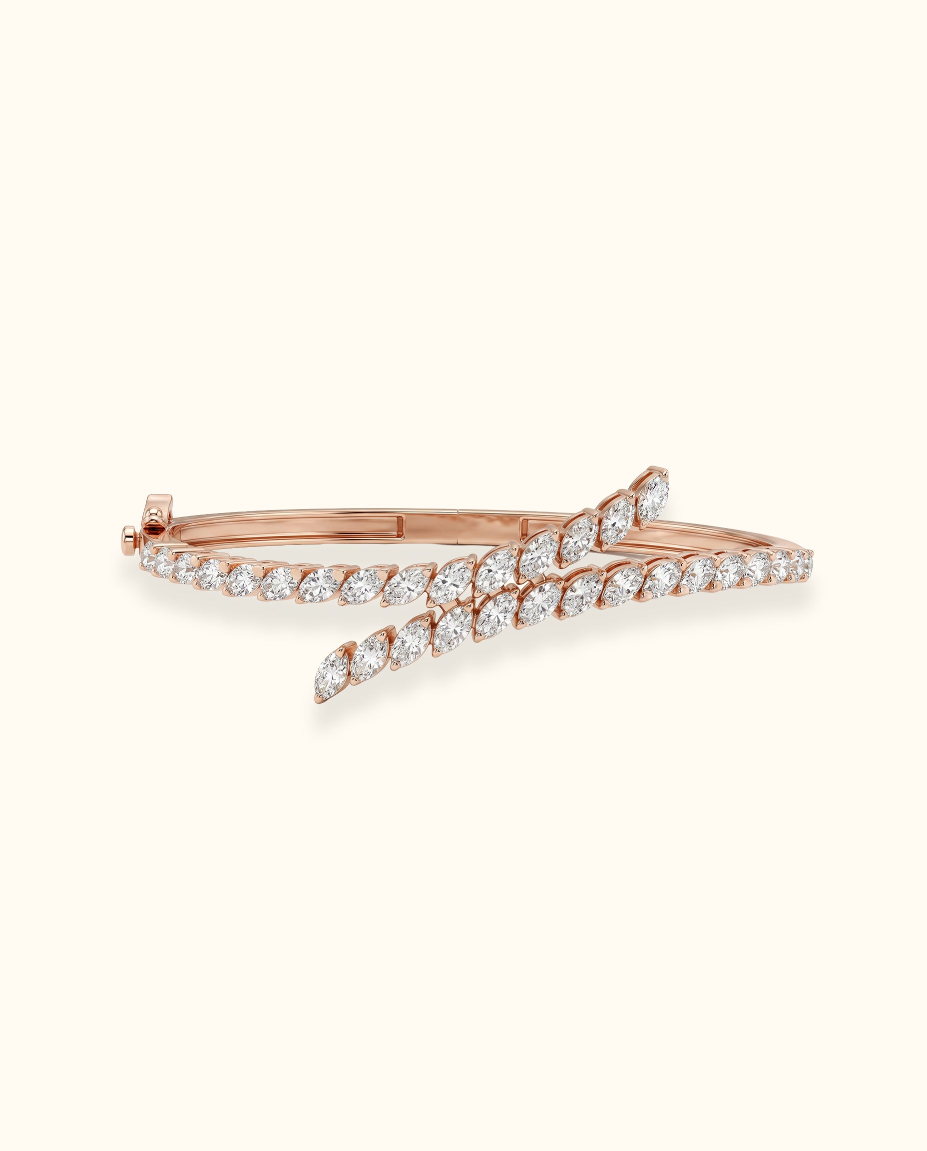 Diamond Leaf Crossover Bangle