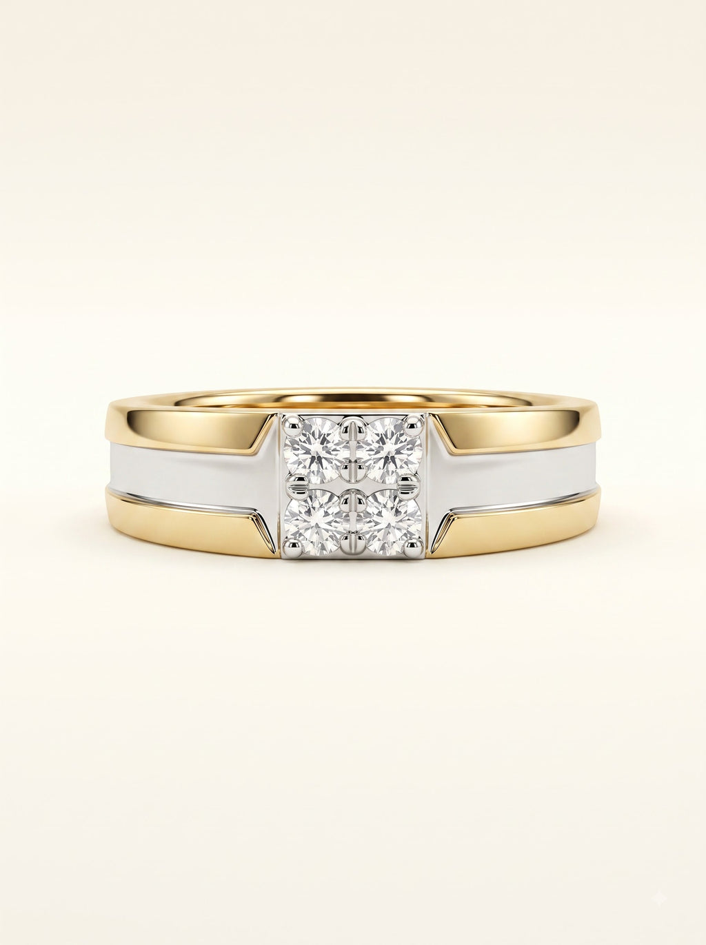 Royal Four-Stone Diamond Men's Ring