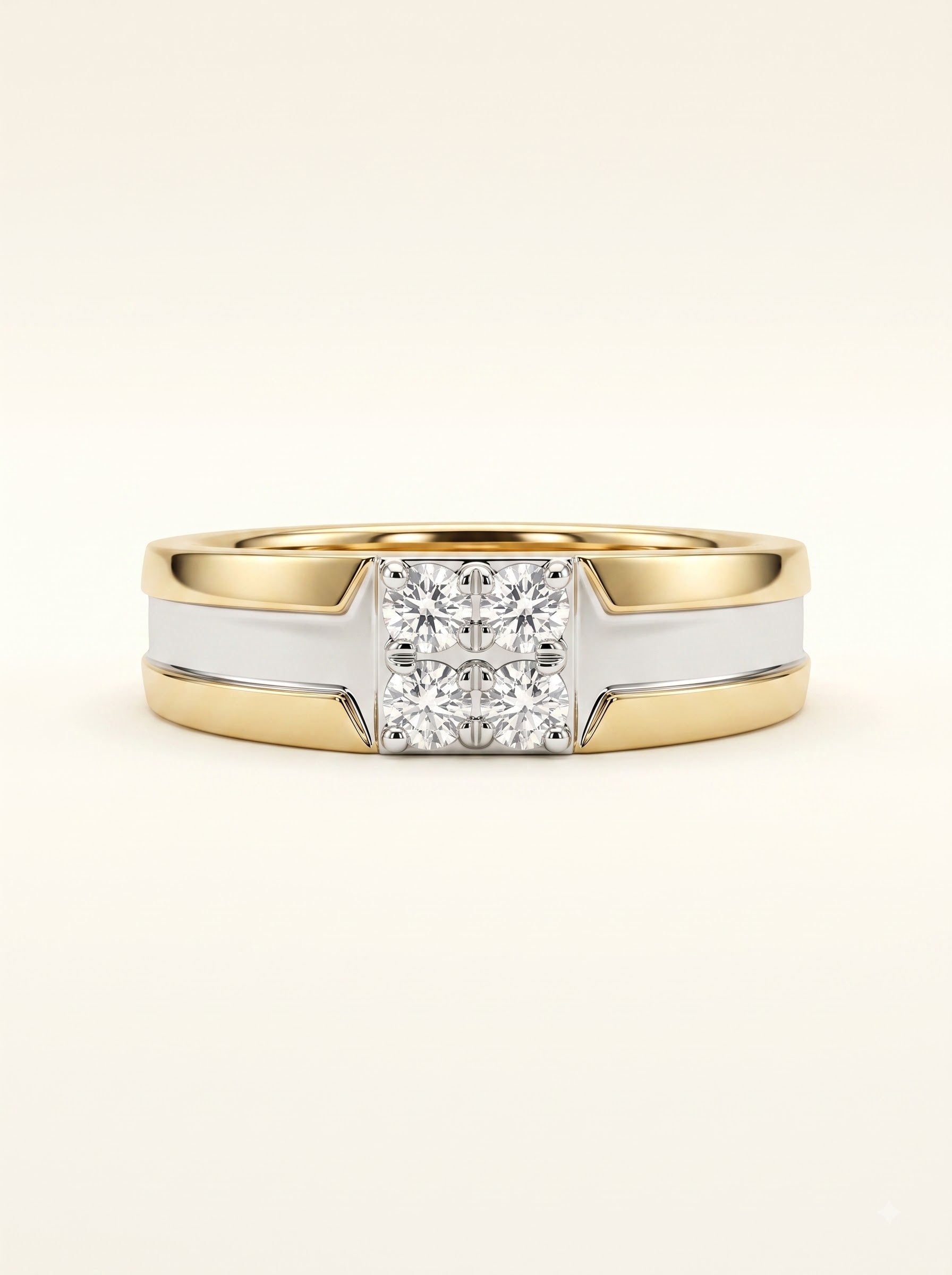 Royal Four-Stone Diamond Men's Ring