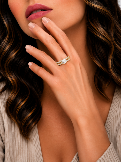 1 ct Celestial Double Band Solitaire Ring