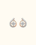 Diamond Floral Swirl Stud Earrings
