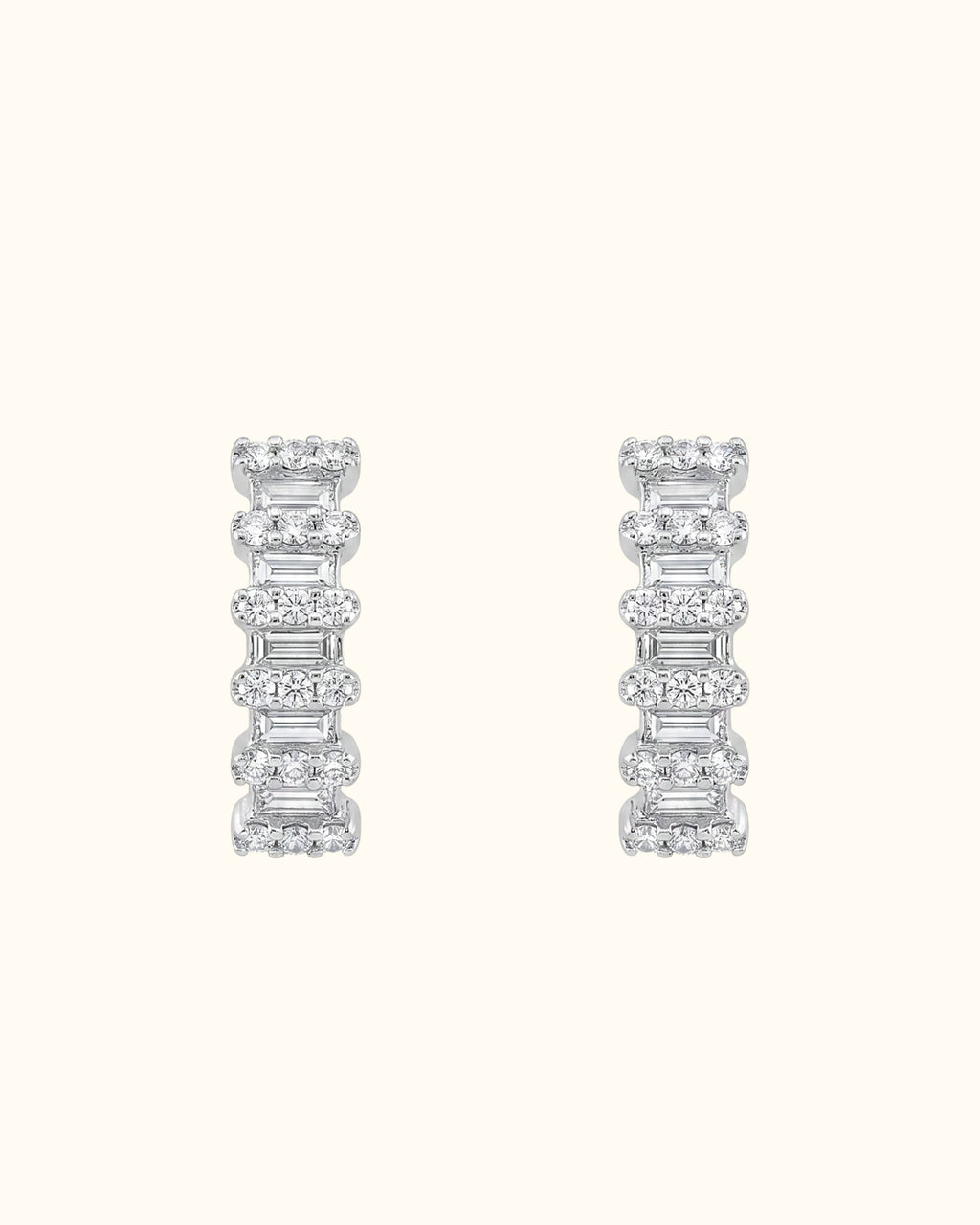 Diamond Ladder Bar Stud Earrings