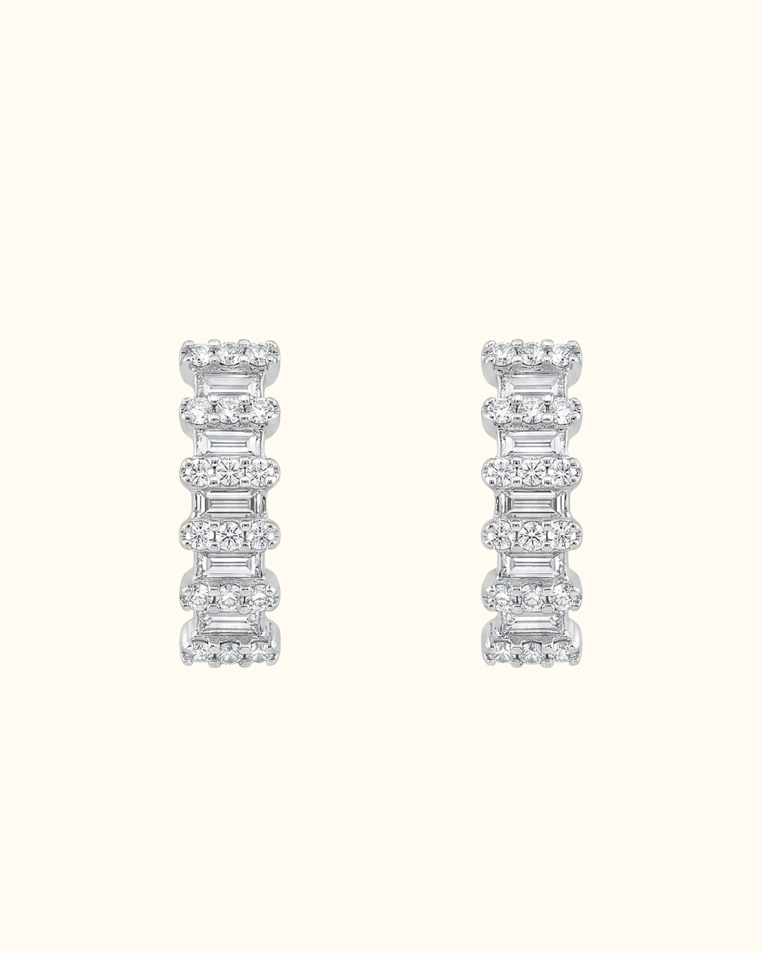 Diamond Ladder Bar Stud Earrings