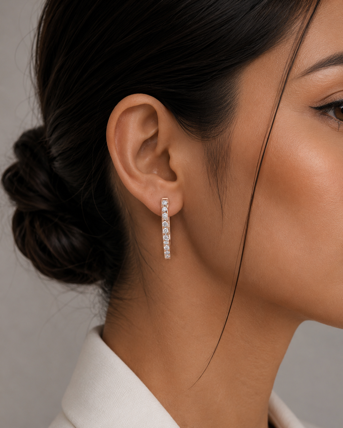Diamond Bar Drop Earrings