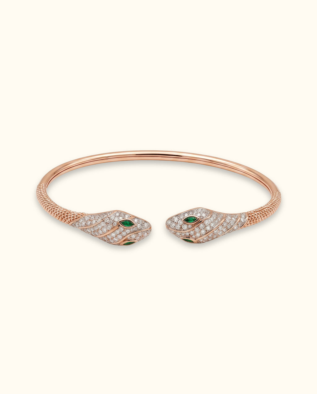 Serpentine Elegance Diamond Open Bangle