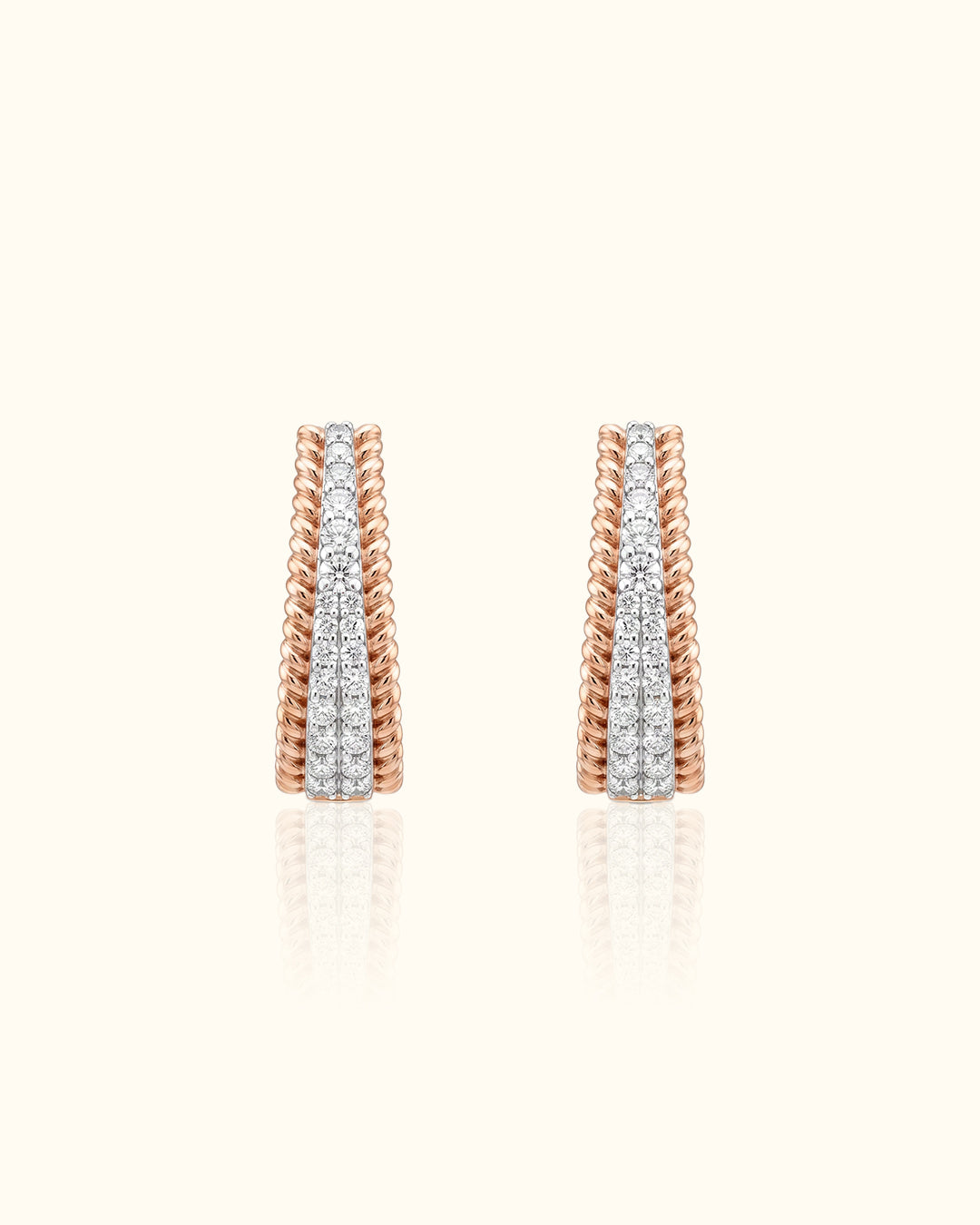 Diamond Accent Rope Gold Hoop Earrings