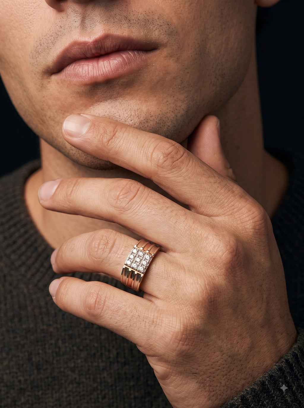 Executive Diamond Cluster Men's Ring