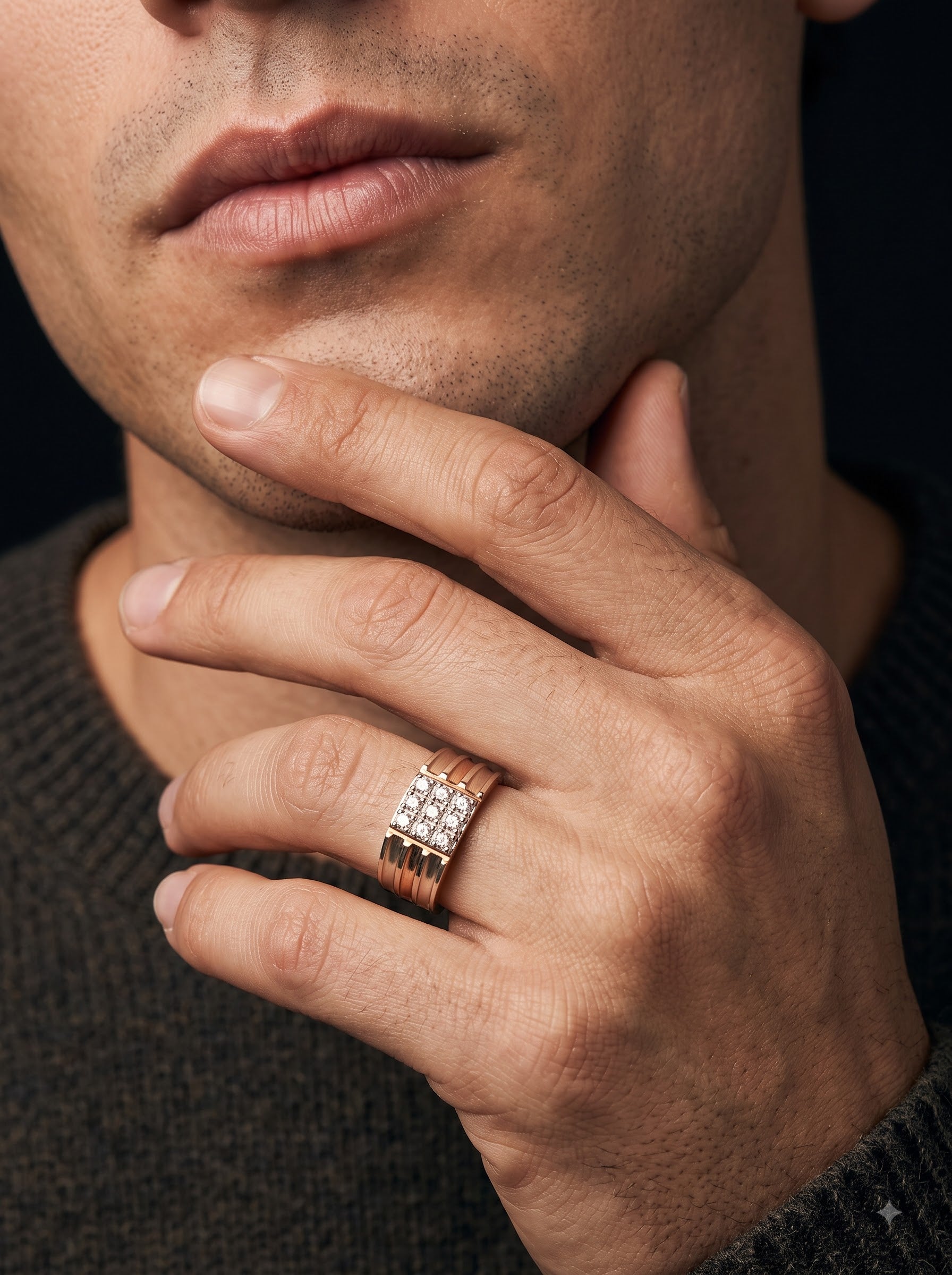 Executive Diamond Cluster Men's Ring