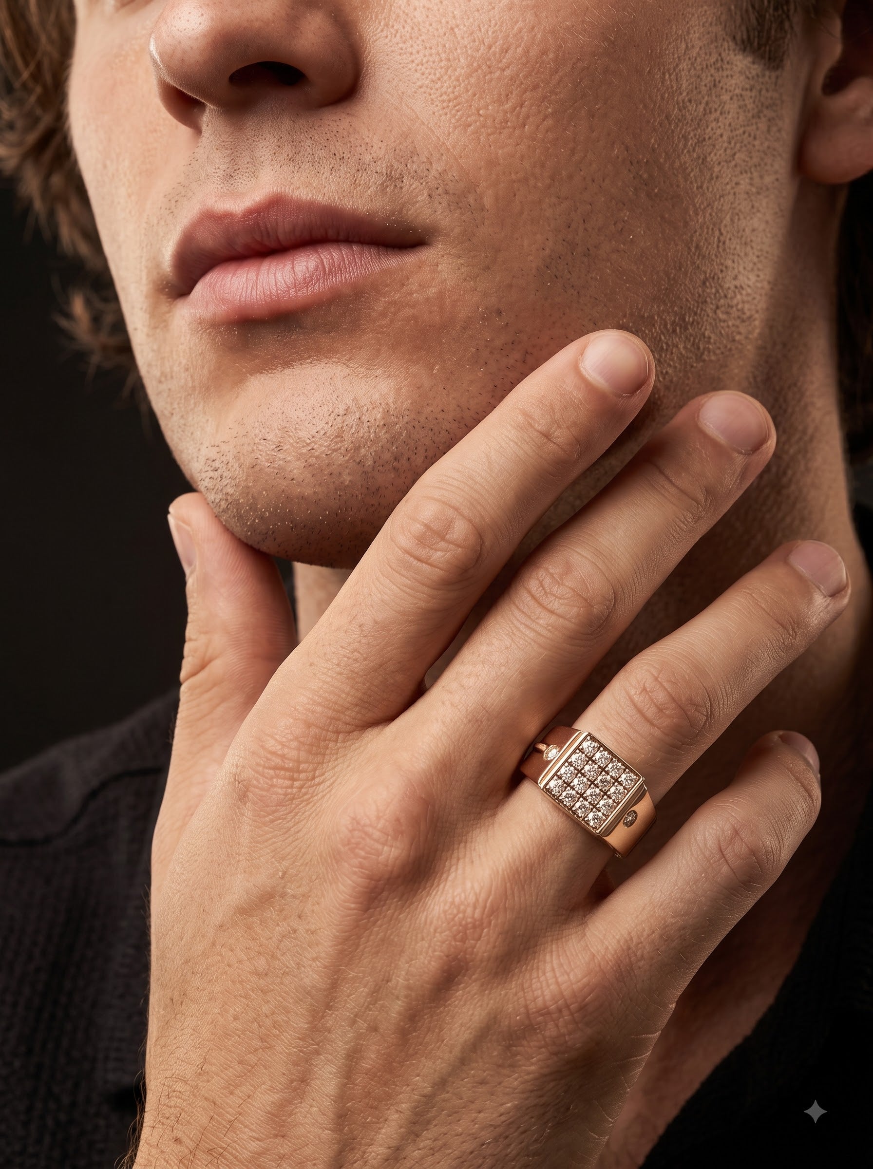 Royal Grid Diamond Men's Ring