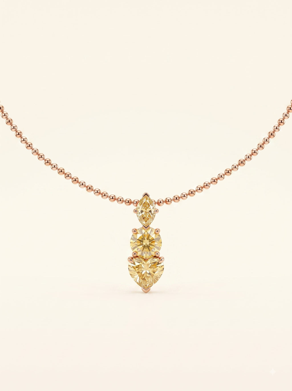 Golden Glow Solitaire Drop Pendant