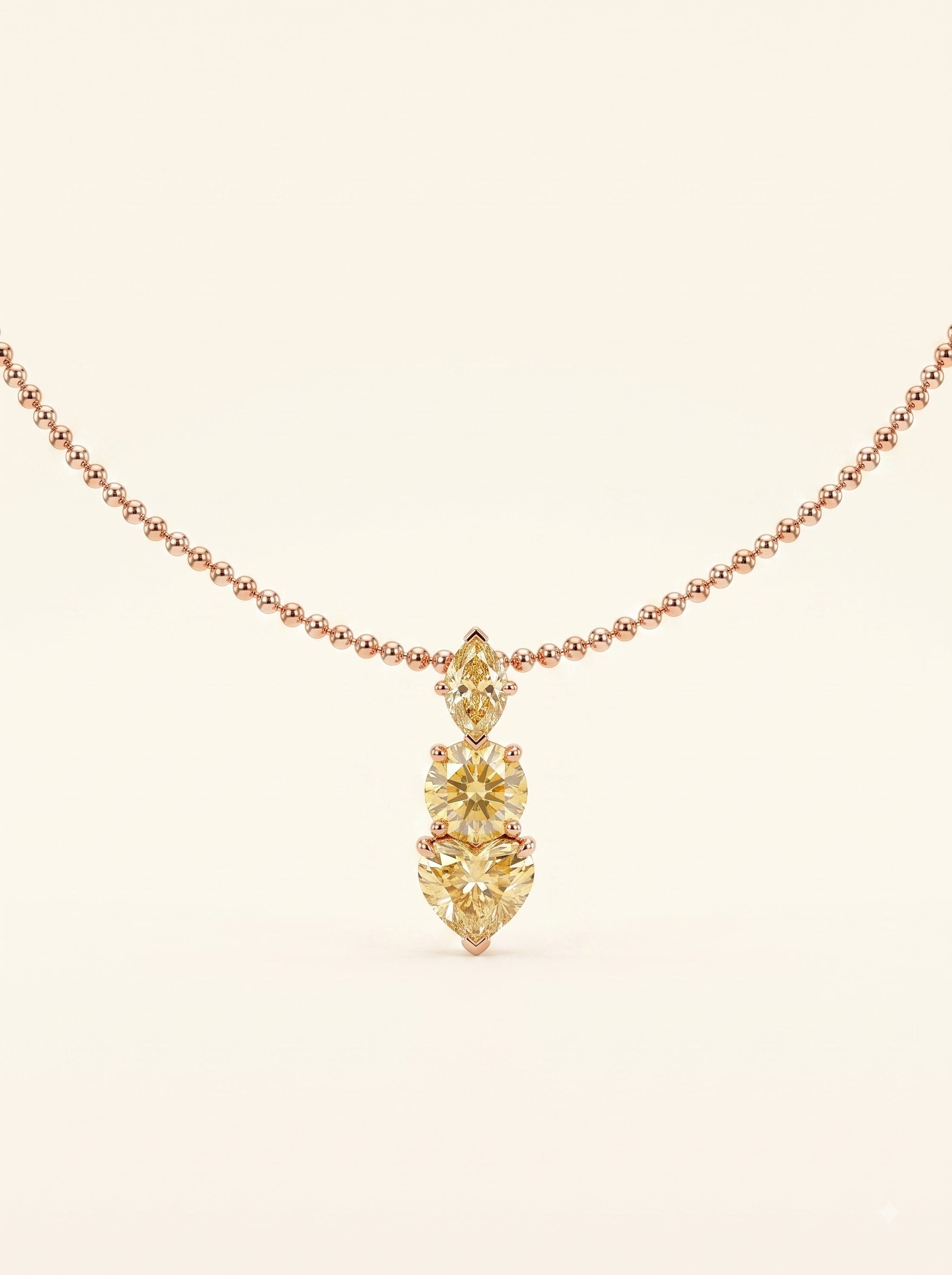 Golden Glow Solitaire Drop Pendant