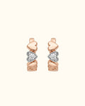 Twisted Heart Diamond Gold Hoop Earrings