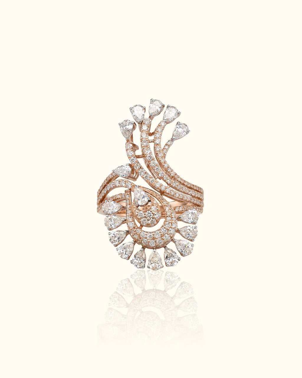 Royal Peacock Diamond Statement Ring