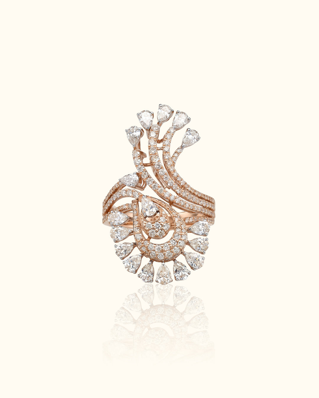 Royal Peacock Diamond Statement Ring
