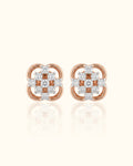 Diamond Floral Knot Stud Earrings