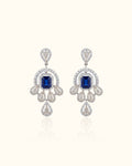Blue Sapphire & Diamond Chandelier Drop Earrings