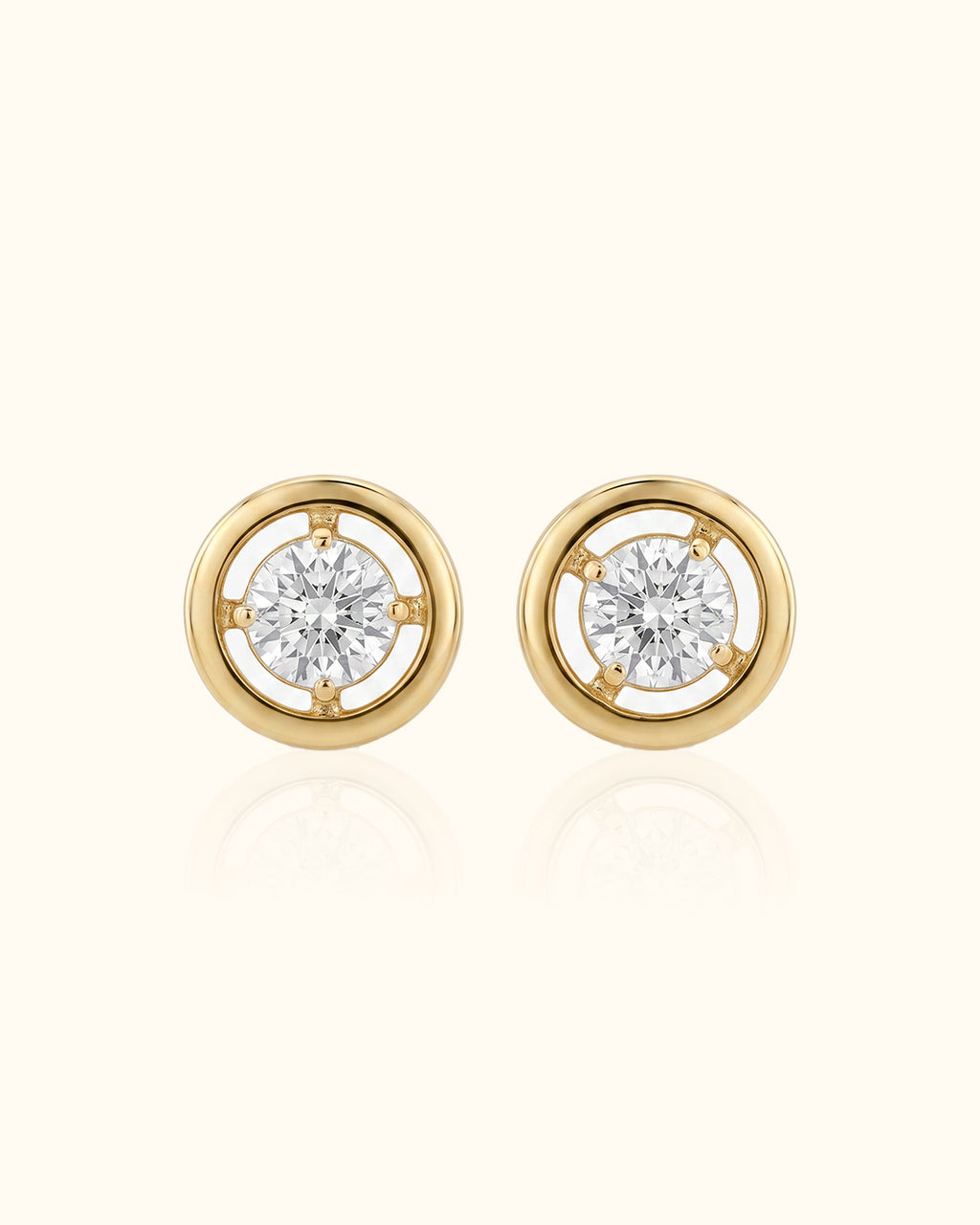 Diamond Circle Cluster Stud Earrings