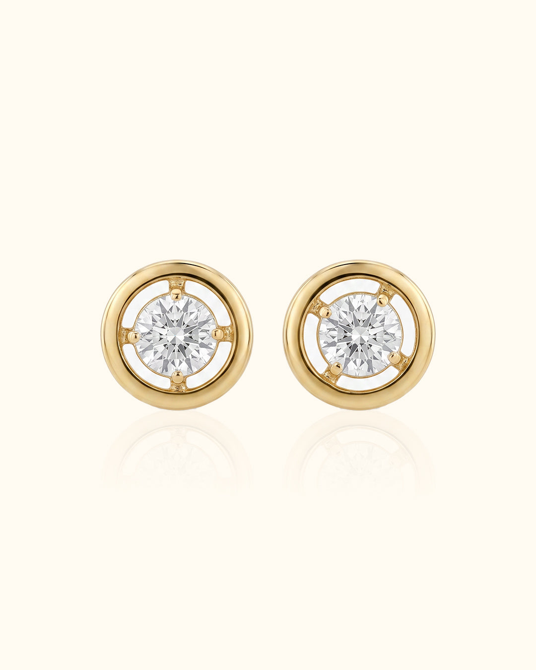 Diamond Circle Cluster Stud Earrings