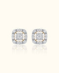 Cushion Halo Diamond Stud Earrings